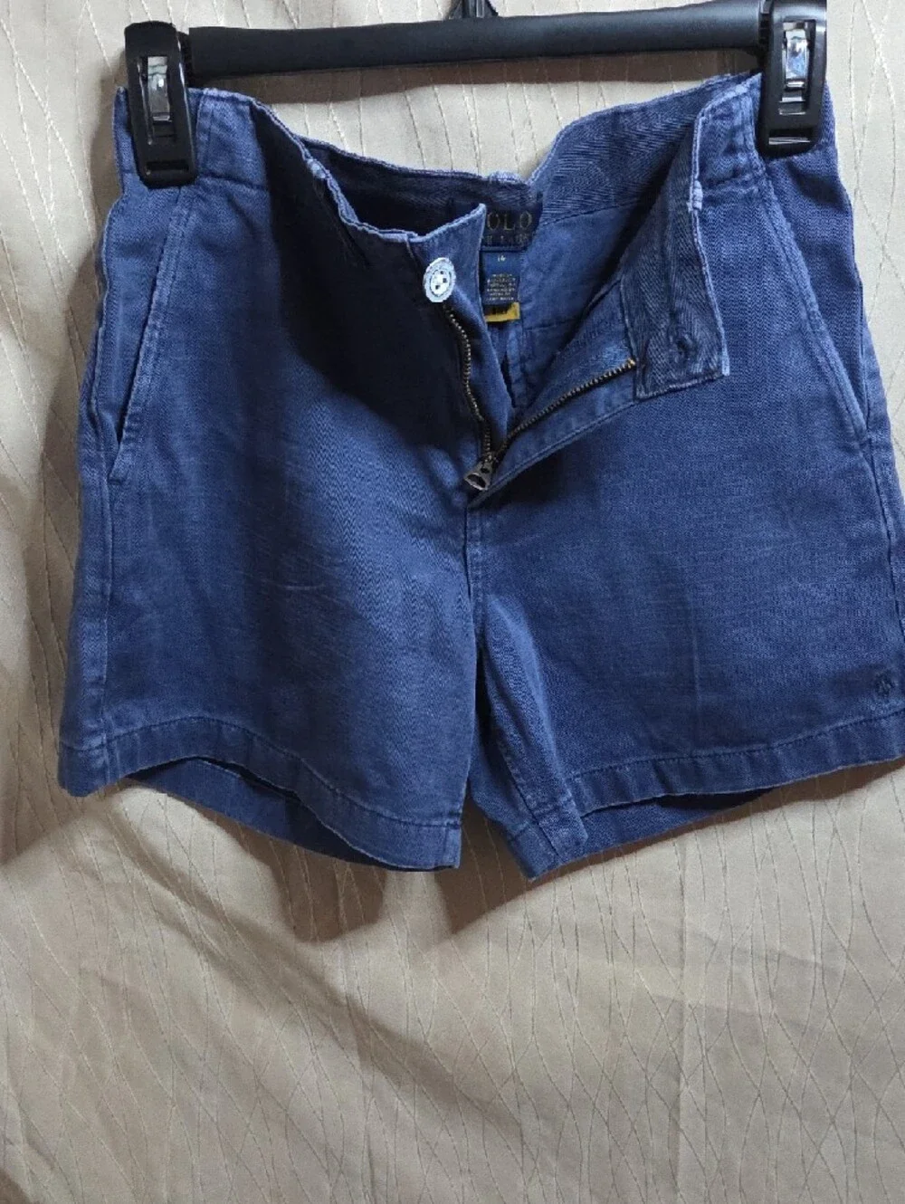 Polo by Ralph Lauren Indigo Flat-Front‎ Cotton Shorts
